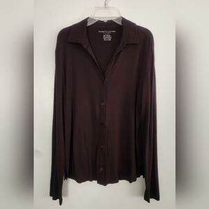 Majestic Filatures Soft Touch Button Front Shirt Size 2 =small or medium